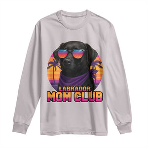 Funny Black Labrador Long Sleeve Shirt Dog Mom Retro Sunset Gift TS12 Ice Gray Print Your Wear