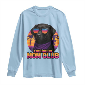 Funny Black Labrador Long Sleeve Shirt Dog Mom Retro Sunset Gift TS12 Light Blue Print Your Wear