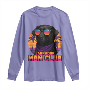 Funny Black Labrador Long Sleeve Shirt Dog Mom Retro Sunset Gift TS12 Violet Print Your Wear
