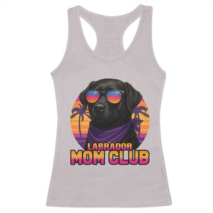 Funny Black Labrador Racerback Tank Top Dog Mom Retro Sunset Gift TS12 Ice Gray Print Your Wear