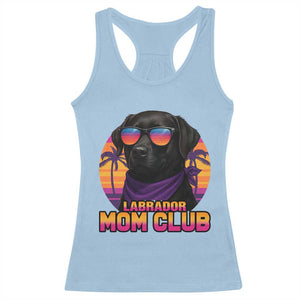 Funny Black Labrador Racerback Tank Top Dog Mom Retro Sunset Gift TS12 Light Blue Print Your Wear