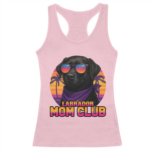 Funny Black Labrador Racerback Tank Top Dog Mom Retro Sunset Gift TS12 Light Pink Print Your Wear