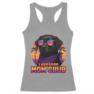 Funny Black Labrador Racerback Tank Top Dog Mom Retro Sunset Gift TS12 Sport Gray Print Your Wear