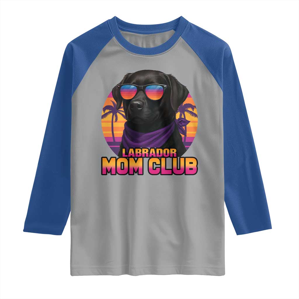 Funny Black Labrador Raglan Shirt Dog Mom Retro Sunset Gift TS12 Sport Gray Royal Print Your Wear