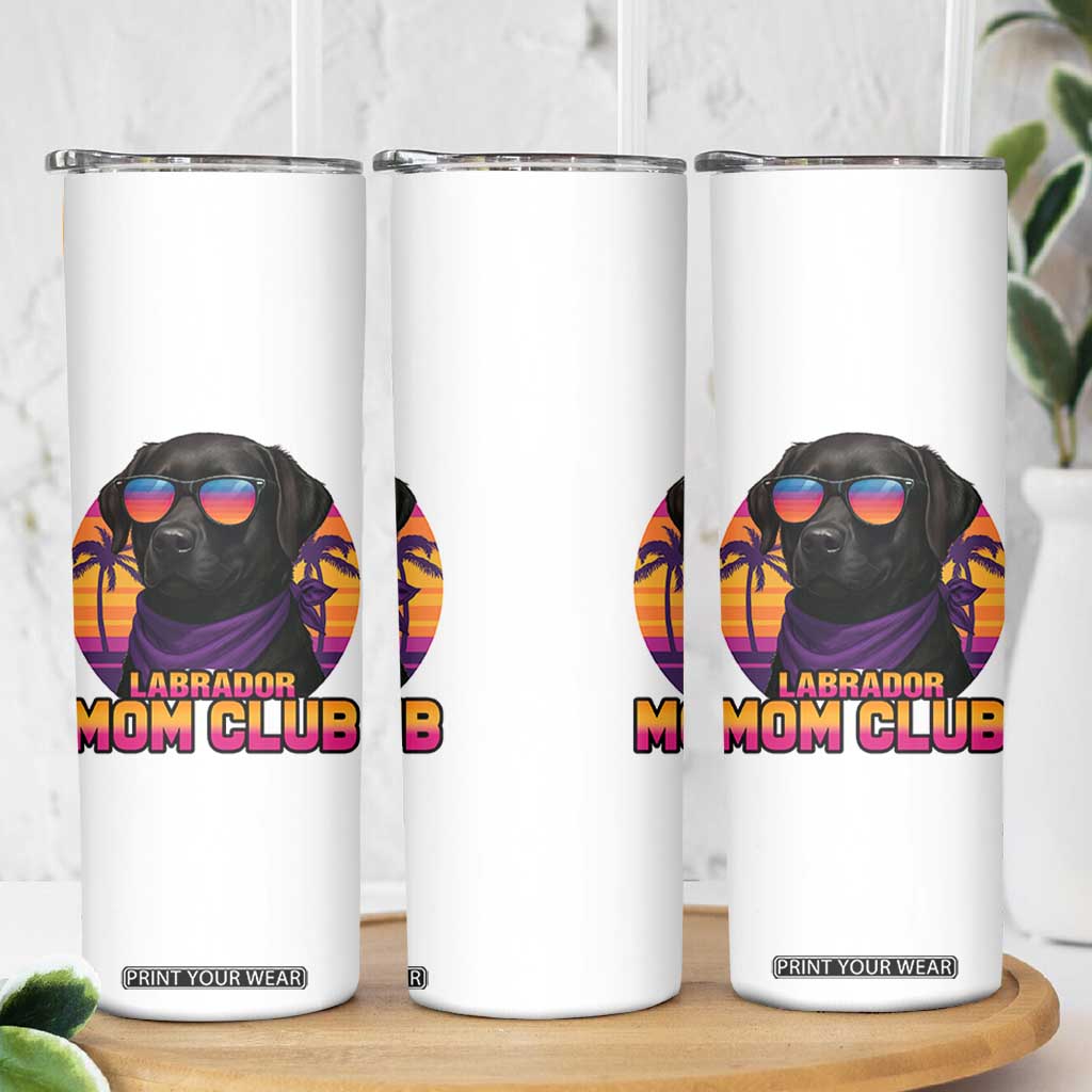Funny Black Labrador Skinny Tumbler Dog Mom Retro Sunset Gift TS12 Print Your Wear