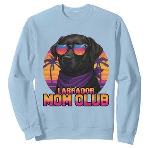 Funny Black Labrador Sweatshirt Dog Mom Retro Sunset Gift TS12 Light Blue Print Your Wear
