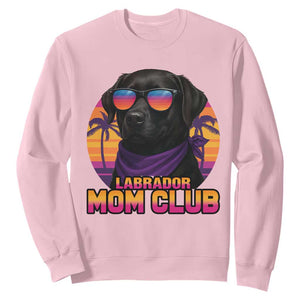 Funny Black Labrador Sweatshirt Dog Mom Retro Sunset Gift TS12 Light Pink Print Your Wear