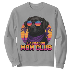 Funny Black Labrador Sweatshirt Dog Mom Retro Sunset Gift TS12 Sport Gray Print Your Wear