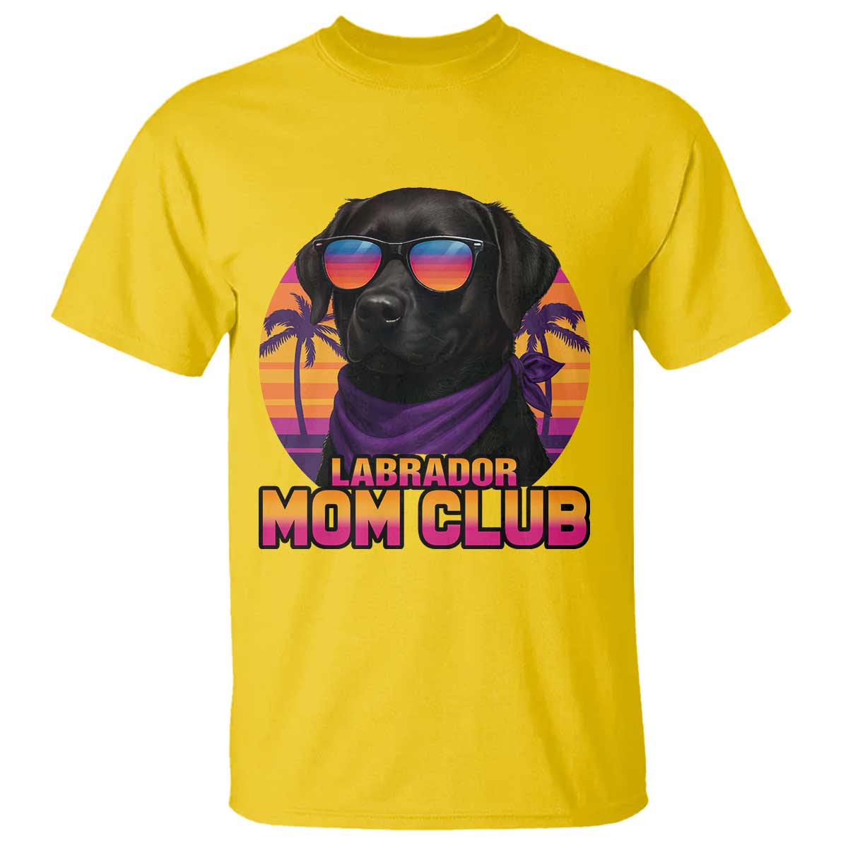 Funny Black Labrador T Shirt Dog Mom Retro Sunset Gift TS12 Daisy Print Your Wear