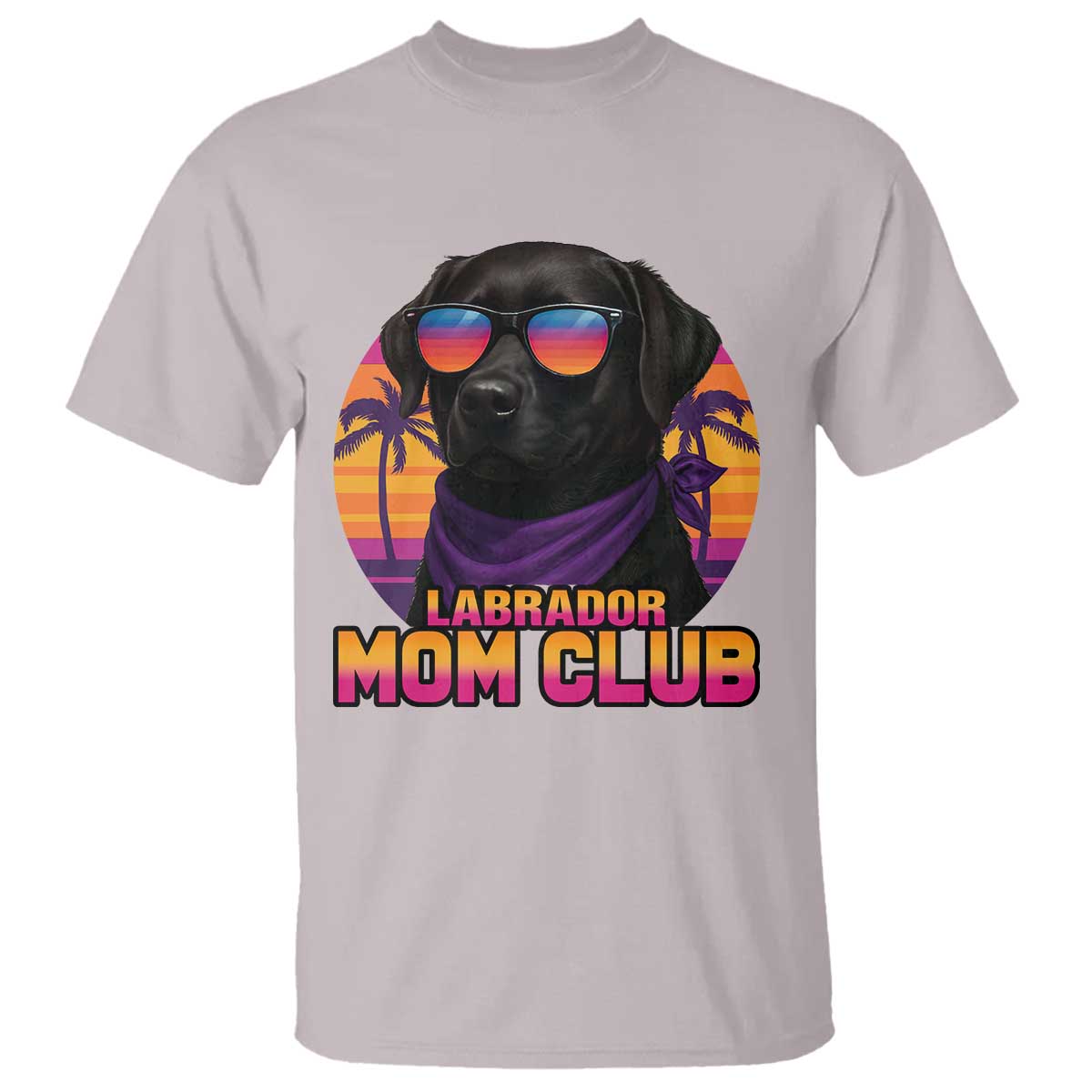 Funny Black Labrador T Shirt Dog Mom Retro Sunset Gift TS12 Ice Gray Print Your Wear