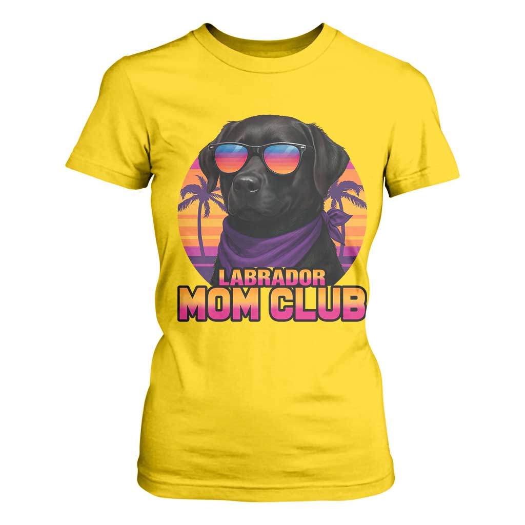 Funny Black Labrador T Shirt For Women Dog Mom Retro Sunset Gift TS12 Daisy Print Your Wear