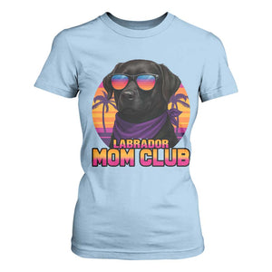 Funny Black Labrador T Shirt For Women Dog Mom Retro Sunset Gift TS12 Light Blue Print Your Wear