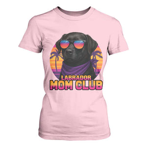 Funny Black Labrador T Shirt For Women Dog Mom Retro Sunset Gift TS12 Light Pink Print Your Wear