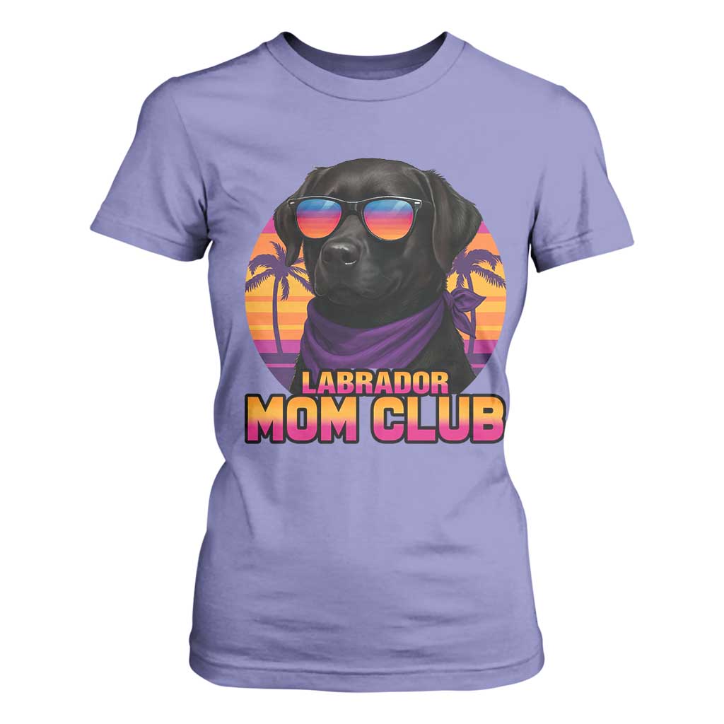 Funny Black Labrador T Shirt For Women Dog Mom Retro Sunset Gift TS12 Violet Print Your Wear