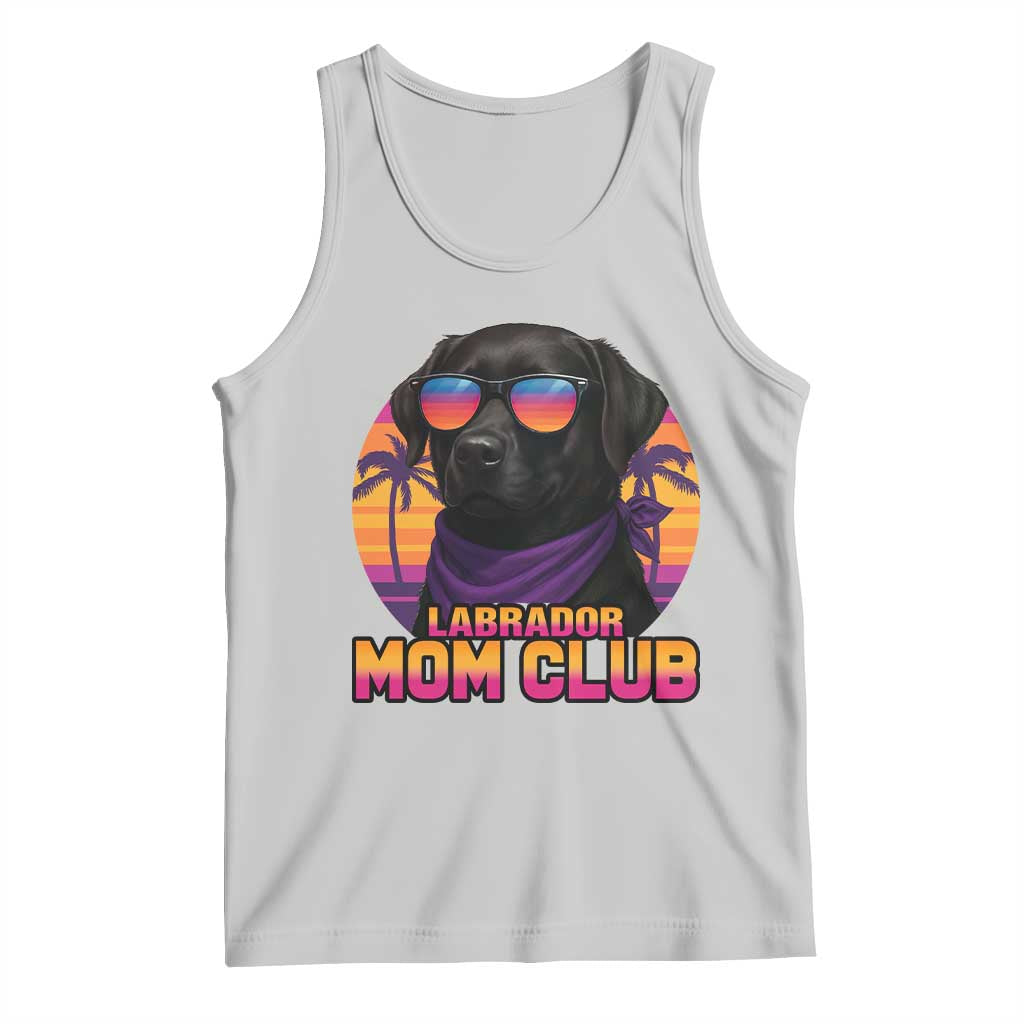 Funny Black Labrador Tank Top Dog Mom Retro Sunset Gift TS12 Ash Print Your Wear