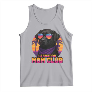 Funny Black Labrador Tank Top Dog Mom Retro Sunset Gift TS12 Athletic Heather Print Your Wear