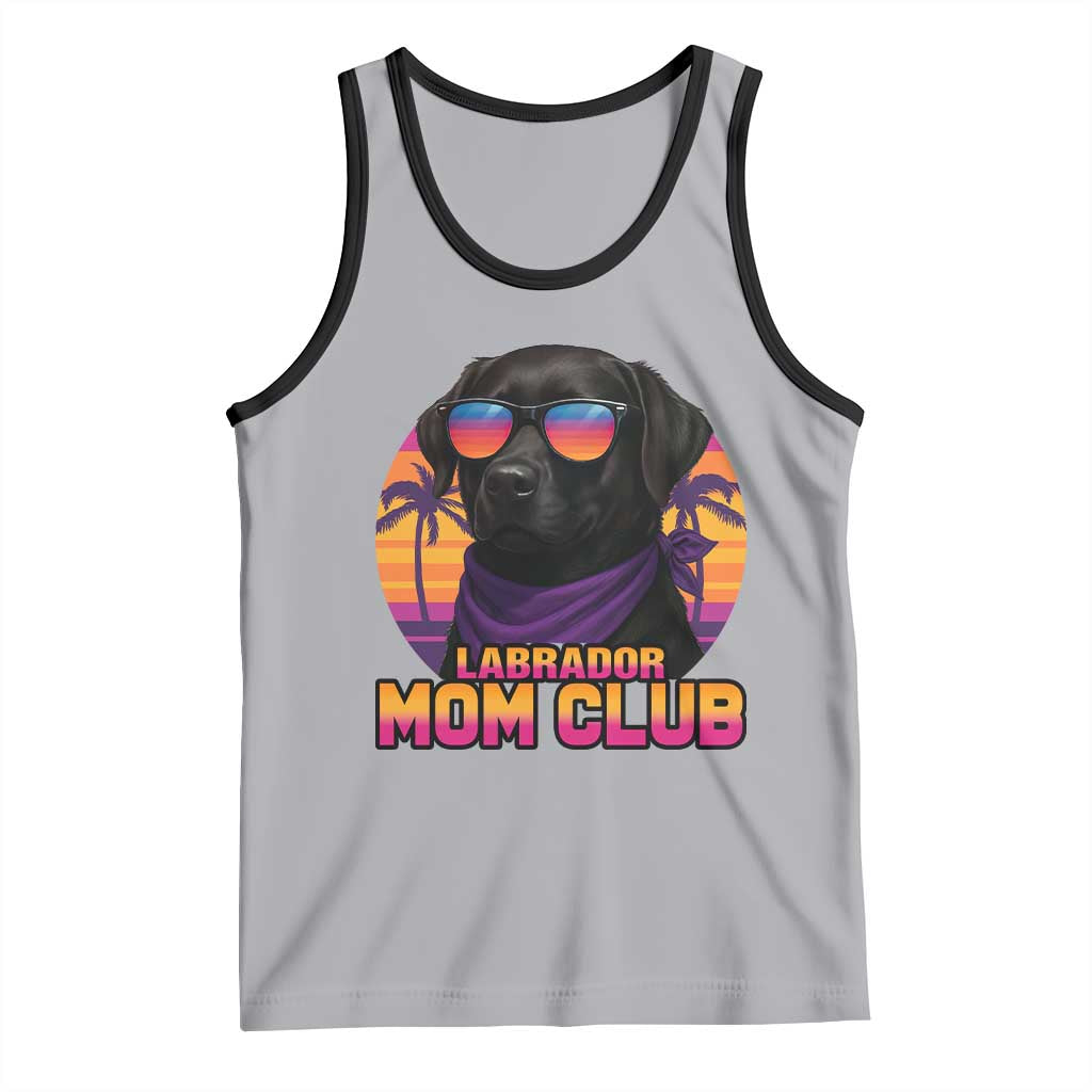 Funny Black Labrador Tank Top Dog Mom Retro Sunset Gift TS12 Athletic Heather Black Print Your Wear