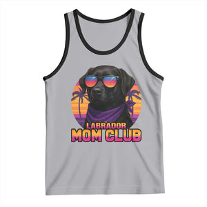 Funny Black Labrador Tank Top Dog Mom Retro Sunset Gift TS12 Athletic Heather Black Print Your Wear