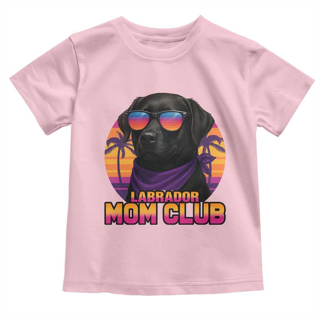 Funny Black Labrador Toddler T Shirt Dog Mom Retro Sunset Gift TS12 Light Pink Print Your Wear