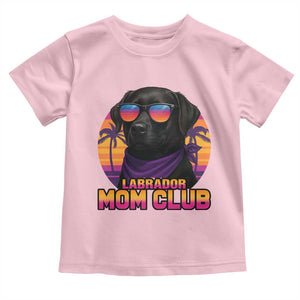 Funny Black Labrador Toddler T Shirt Dog Mom Retro Sunset Gift TS12 Light Pink Print Your Wear