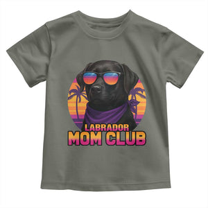 Funny Black Labrador Toddler T Shirt Dog Mom Retro Sunset Gift TS12 Military Green Print Your Wear
