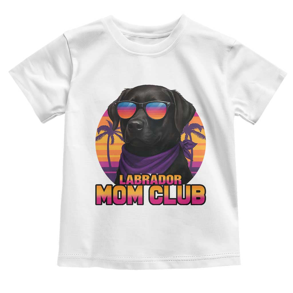 Funny Black Labrador Toddler T Shirt Dog Mom Retro Sunset Gift TS12 White Print Your Wear