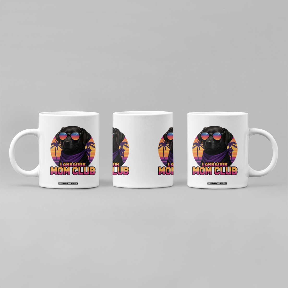 Funny Black Labrador Coffee Mug Dog Mom Retro Sunset Gift TS12 Print Your Wear