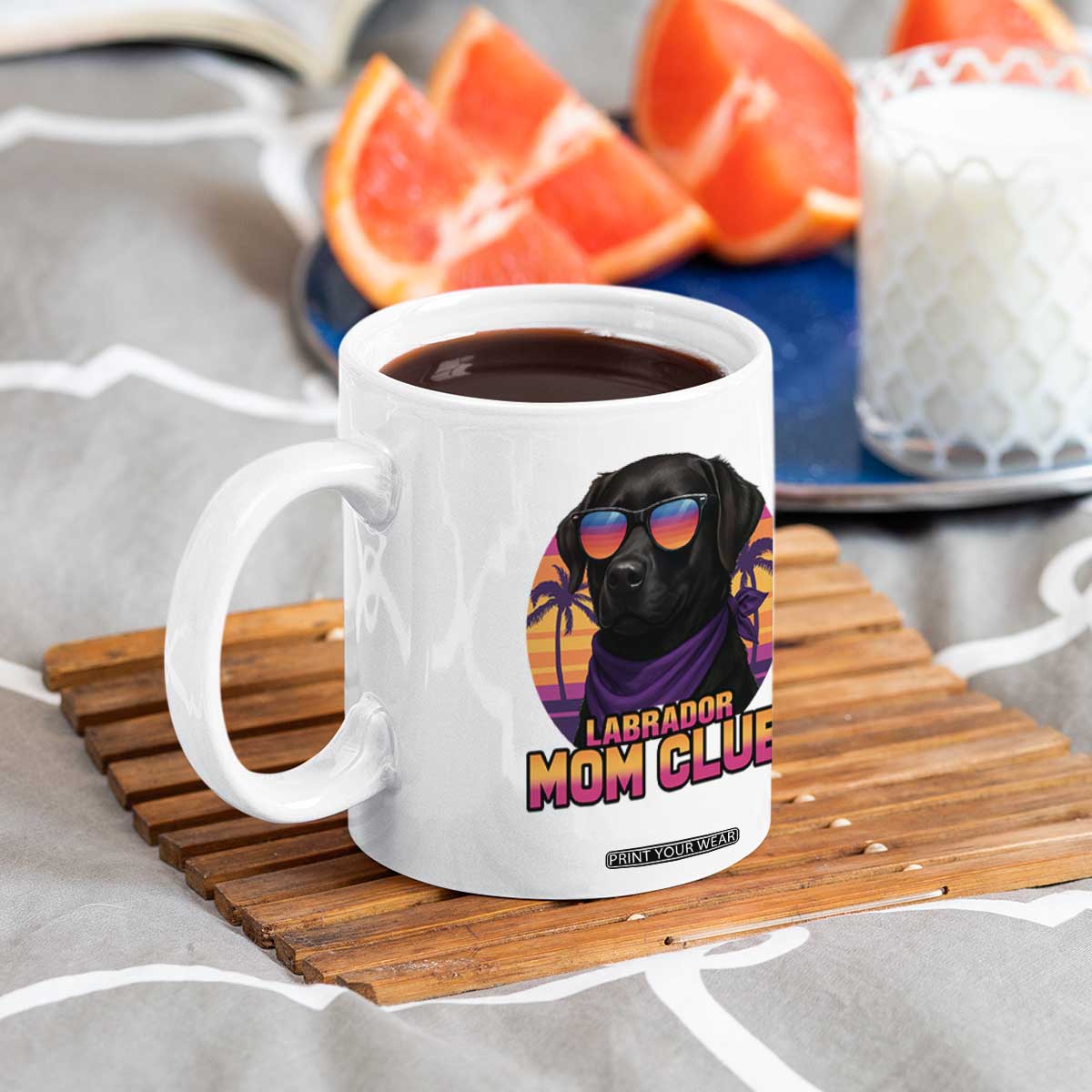Funny Black Labrador Coffee Mug Dog Mom Retro Sunset Gift TS12 Print Your Wear