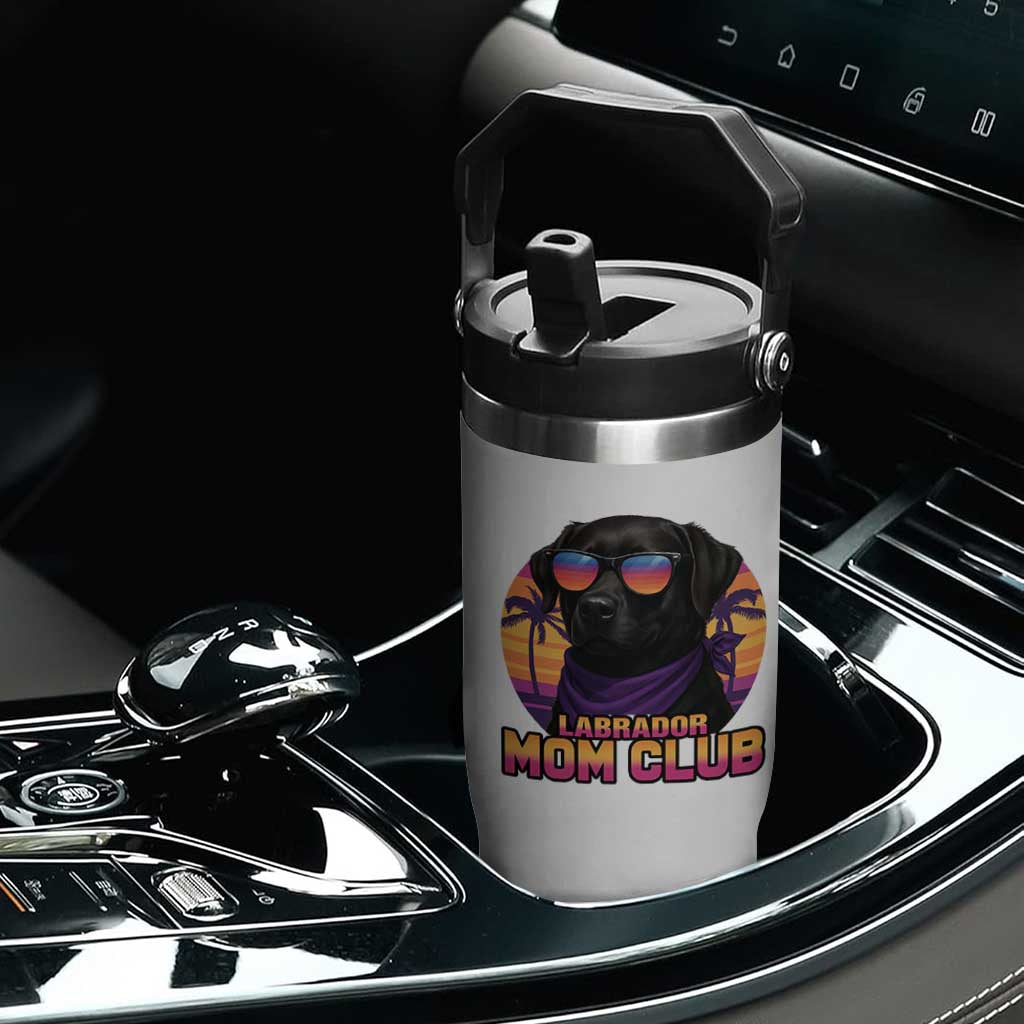 Funny Black Labrador Flip Straw Tumbler Dog Mom Retro Sunset Gift TS12 Print Your Wear