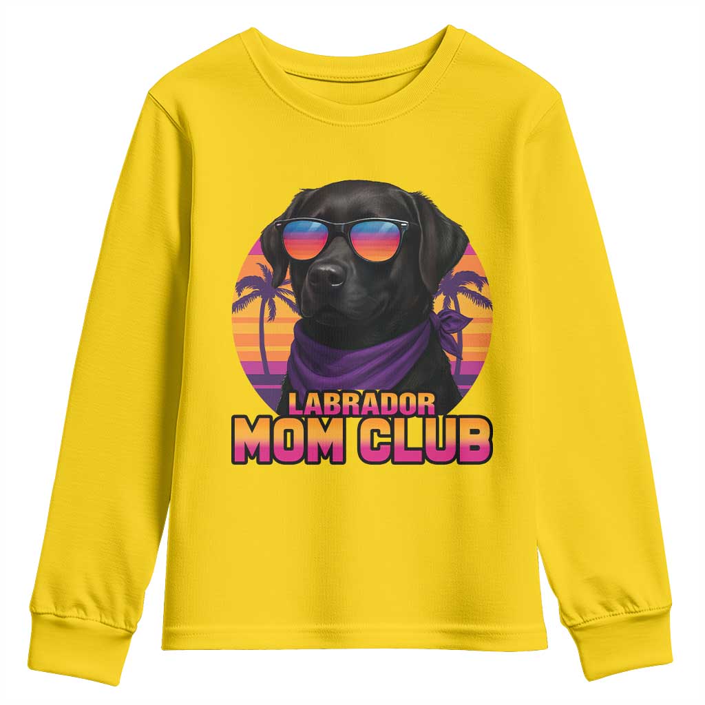 Funny Black Labrador Youth Sweatshirt Dog Mom Retro Sunset Gift TS12 Daisy Print Your Wear