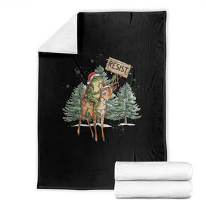 Resist Portland Frog Protest Christmas Throw Blanket Funny Holiday Meme Gift Idea - Print Your Wear