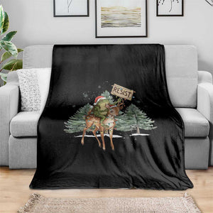 Resist Portland Frog Protest Christmas Throw Blanket Funny Holiday Meme Gift Idea TS12 Print Your Wear