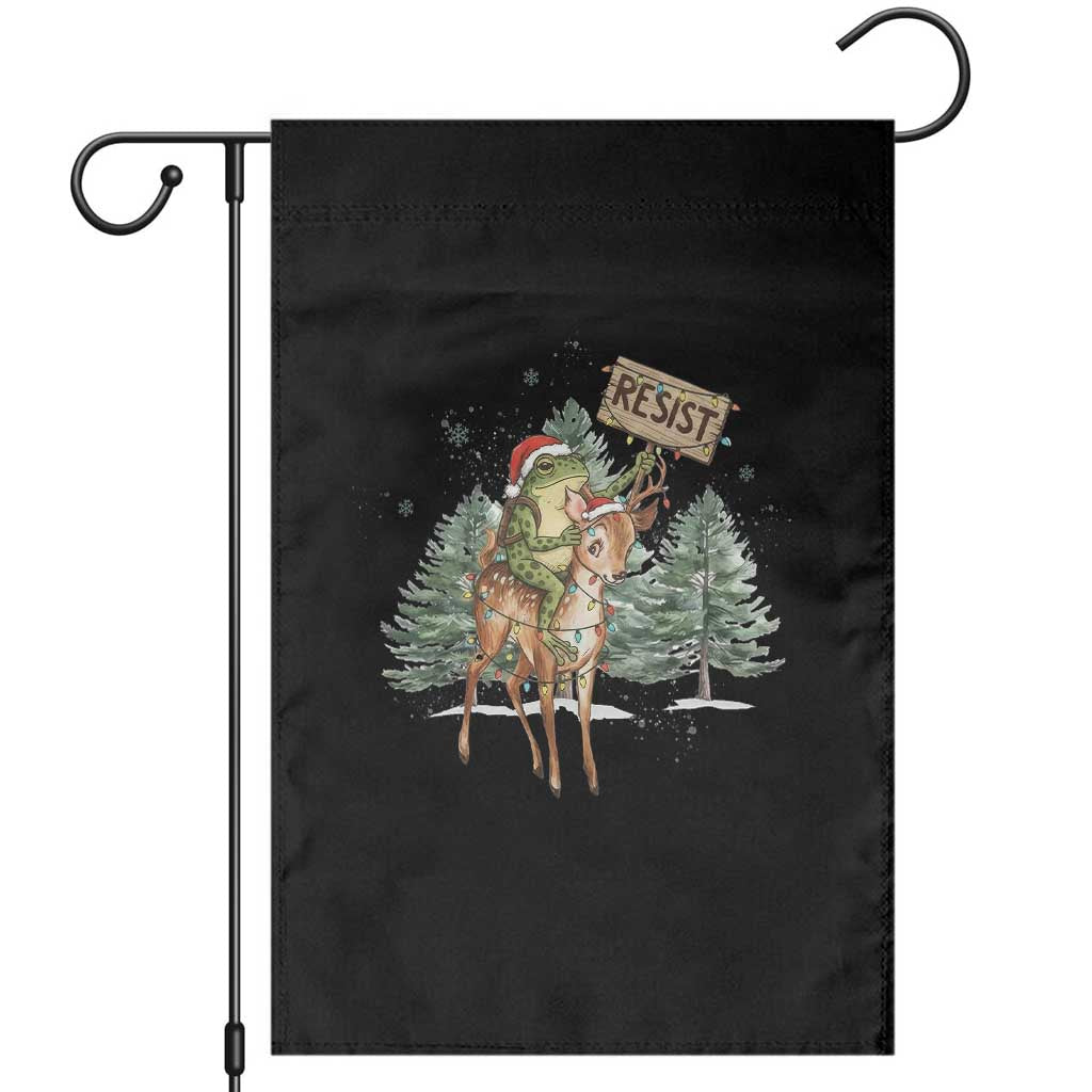 Resist Portland Frog Protest Christmas Garden Flag Funny Holiday Meme Gift Idea TS12 Black Print Your Wear