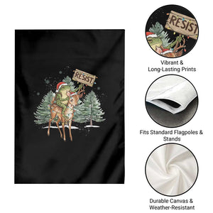 Resist Portland Frog Protest Christmas Garden Flag Funny Holiday Meme Gift Idea - Print Your Wear