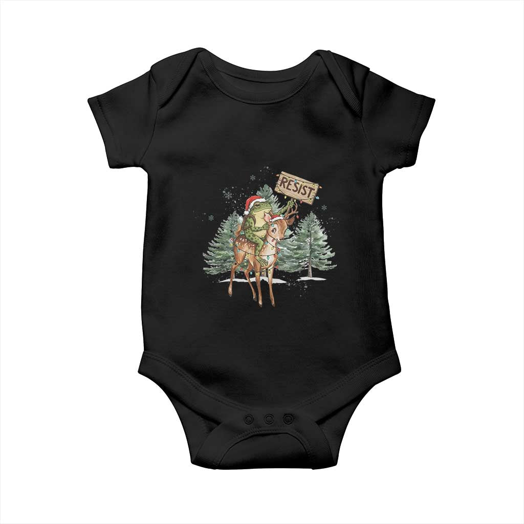 Resist Portland Frog Protest Christmas Baby Onesie Funny Holiday Meme Gift Idea - Print Your Wear