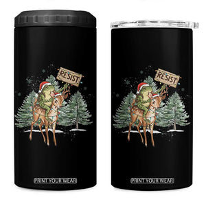 Resist Portland Frog Protest Christmas 4 in 1 Can Cooler Tumbler Funny Holiday Meme Gift Idea - Print Your Wear