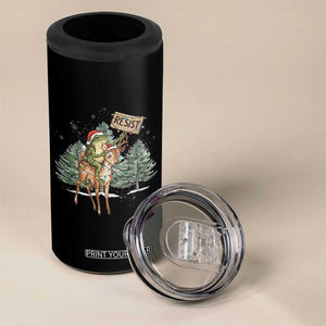 Resist Portland Frog Protest Christmas 4 in 1 Can Cooler Tumbler Funny Holiday Meme Gift Idea - Print Your Wear
