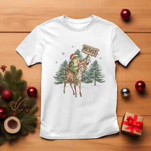 Resist Portland Frog Protest Christmas T Shirt Funny Holiday Meme Gift Idea TS12 White Print Your Wear