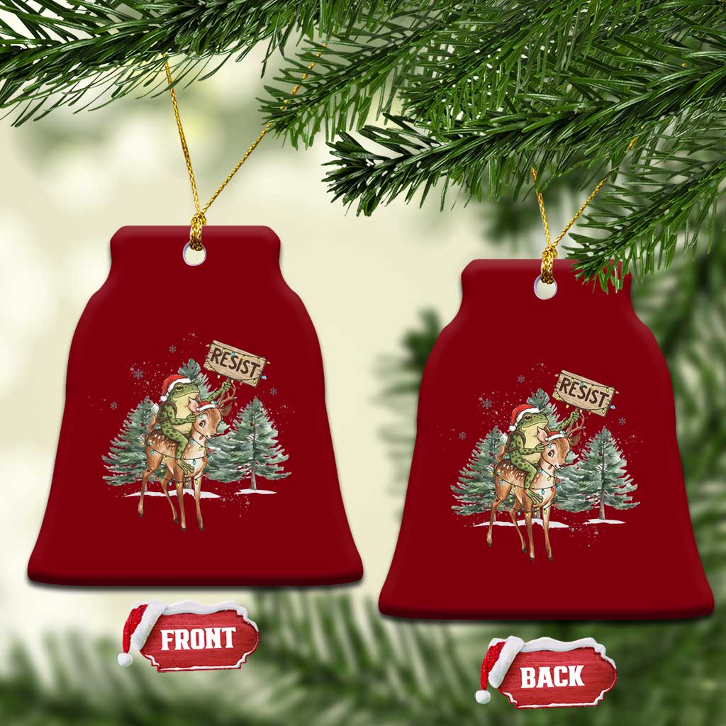 Resist Portland Frog Protest Xmas Ceramic Ornament Funny Holiday Meme Gift Idea TS12 Print Your Wear