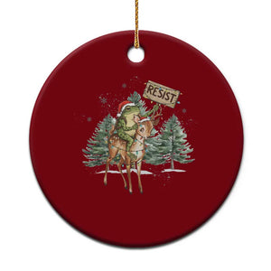 Resist Portland Frog Protest Xmas Ceramic Ornament Funny Holiday Meme Gift Idea - Print Your Wear