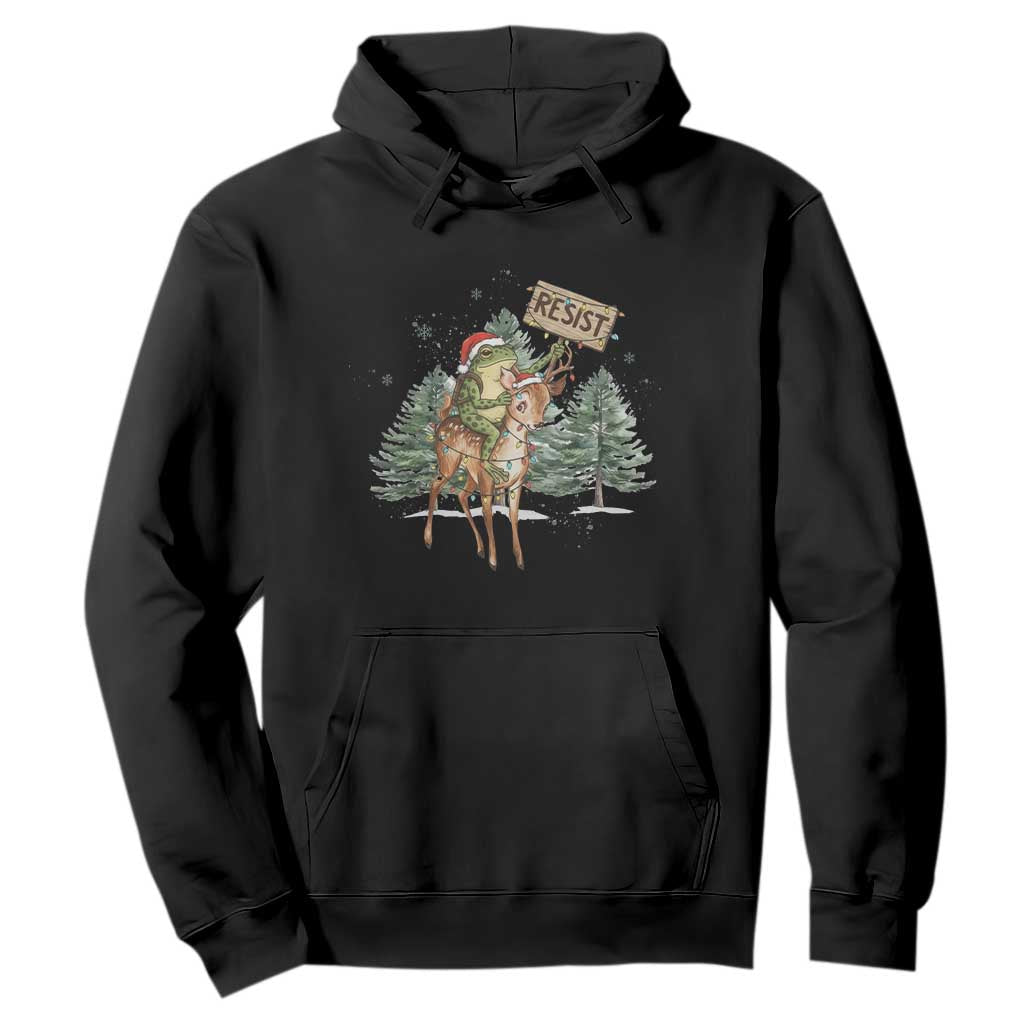 Resist Portland Frog Protest Christmas Hoodie Funny Holiday Meme Gift Idea TS12 Black Print Your Wear
