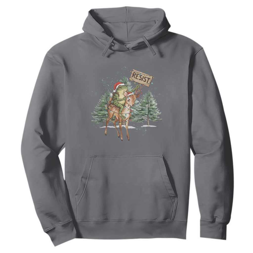 Resist Portland Frog Protest Christmas Hoodie Funny Holiday Meme Gift Idea TS12 Charcoal Print Your Wear