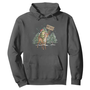 Resist Portland Frog Protest Christmas Hoodie Funny Holiday Meme Gift Idea TS12 Dark Heather Print Your Wear