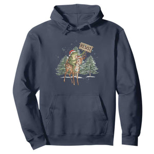Resist Portland Frog Protest Christmas Hoodie Funny Holiday Meme Gift Idea TS12 Navy Print Your Wear