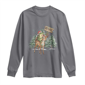 Resist Portland Frog Protest Christmas Long Sleeve Shirt Funny Holiday Meme Gift Idea TS12 Charcoal Print Your Wear