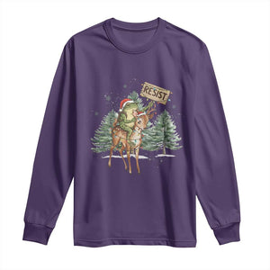 Resist Portland Frog Protest Christmas Long Sleeve Shirt Funny Holiday Meme Gift Idea TS12 Purple Print Your Wear