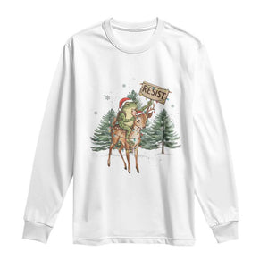 Resist Portland Frog Protest Christmas Long Sleeve Shirt Funny Holiday Meme Gift Idea TS12 White Print Your Wear