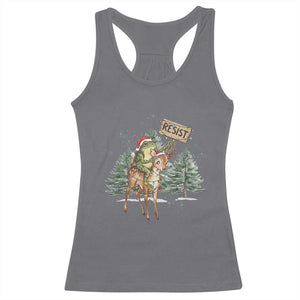 Resist Portland Frog Protest Christmas Racerback Tank Top Funny Holiday Meme Gift Idea - Print Your Wear