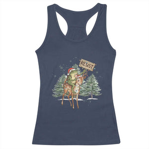 Resist Portland Frog Protest Christmas Racerback Tank Top Funny Holiday Meme Gift Idea TS12 Navy Print Your Wear