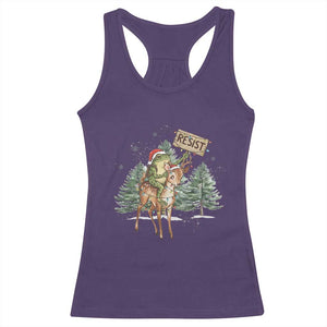 Resist Portland Frog Protest Christmas Racerback Tank Top Funny Holiday Meme Gift Idea - Print Your Wear